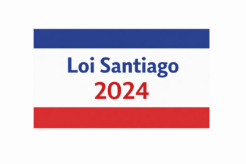 Illustration de la loi Santiago 2024, avec un visuel aux couleurs du drapeau français